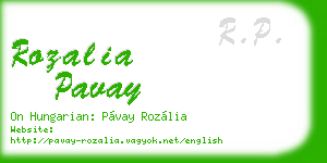 rozalia pavay business card