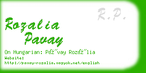rozalia pavay business card